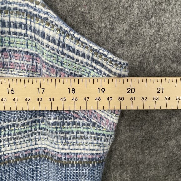 Talbots Dress Women's 14P Blue Striped Sheath Sleeveless Tweed Lined - Picture 4 of 6